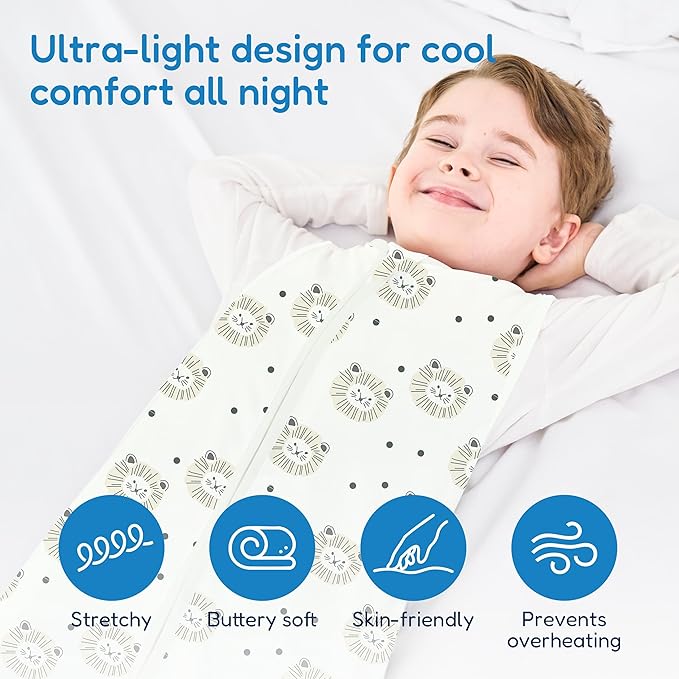 TotAha Toddler Sleep Sack 2T-3T-4T, 0.5 TOG Summer Light Sleeping Sacks, Soft Wearable Blanket Baby Sleep Bag with 2-way Zipper, X-Large