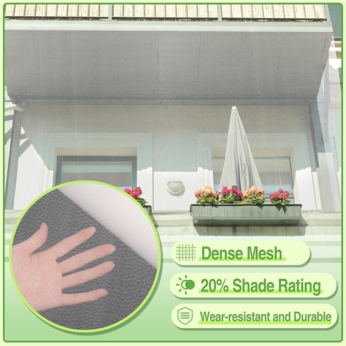 Stronger Garden Mesh Netting - 10 x 12 ft PP Nanocomposite Bird Net Barrier, Mosquito Netting Screen for Outdoor Plants Vegetables Patios Balconies Terraces, Shading Rate 20% (White)