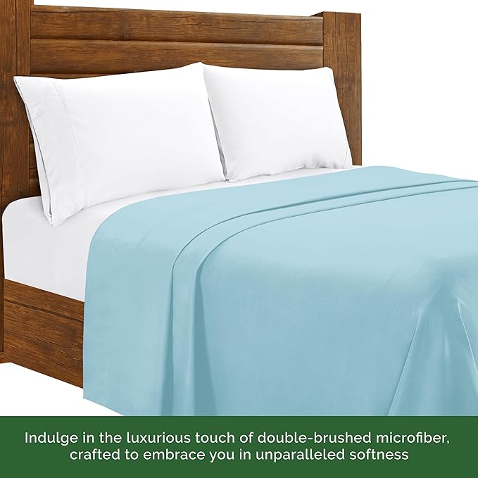 Luxury Flat Sheet on Amazon Elegant Comfort Wrinkle-Free 1500 Premier Hotel Quality 1-Piece Flat Sheet, California King Size, Aqua
