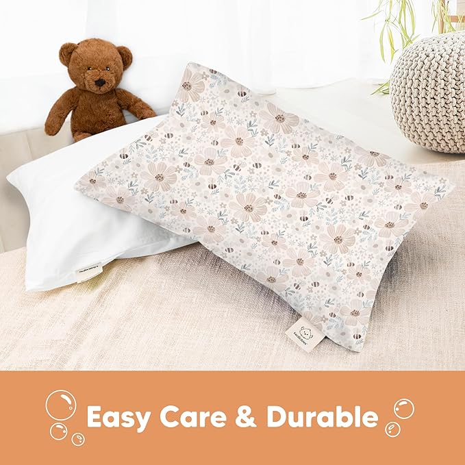 KeaBabies Toddler Pillowcase 13"x18" - Organic Cotton Toddler Pillowcase for Kids, Boys, Girls, Soft & Durable Cotton Cover for Miniature Sleepy Pillows, Cute Colors, Pillow Sold Separately(Play Park)