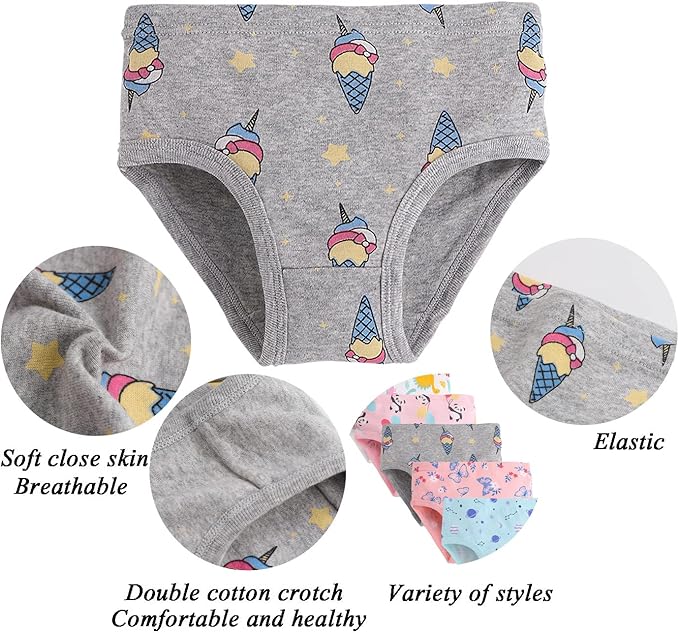 Boboking Soft Cotton Underwear Toddler Girls'Briefs Soft Undies