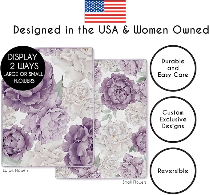 Sweet Jojo Designs 4-Piece Baby Crib Bedding Set (Purple Lavendar Boho Floral) for Girls, Infants/Nursery incl. Blanket, Fitted Sheet, Skirt, Diaper Stacker (Vintage, Elegant, Shabby Chic, Wildflower)