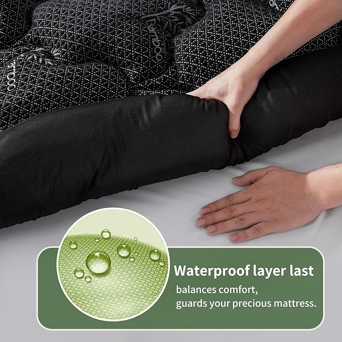 Premium 100% Waterproof Twin Mattress Topper, Breathable Mattress Pad, Rayon from Bambo Bed Protector, Deep Pocket Sheet Cover 8"-21"