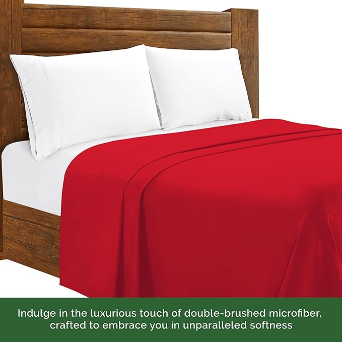 Luxury Flat Sheet on Amazon Elegant Comfort Wrinkle-Free 1500 Premier Hotel Quality 1-Piece Flat Sheet, Twin/Twin XL Size, Red