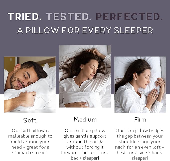 Lincove Cloud Natural Canadian Down Pillow, White Luxury Sleeping Pillow - 625 Fill Power, 500 Thread Count Cotton Shell, Made in Canada, King - Firm, 1 Pack