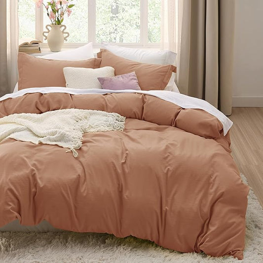 Bedsure Taupe California King Duvet Cover - Prewashed Cotton-Like Polyester Extra Soft Bedding Set, Includes 1 Cal King Duvet Cover 104x98 Inches with Zipper Closure & 2 Pillow Shams, No Comforter
