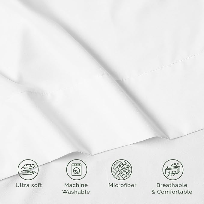 Luxury Flat Sheet on Amazon Elegant Comfort Wrinkle-Free 1500 Premier Hotel Quality 1-Piece Flat Sheet, Queen Size, White