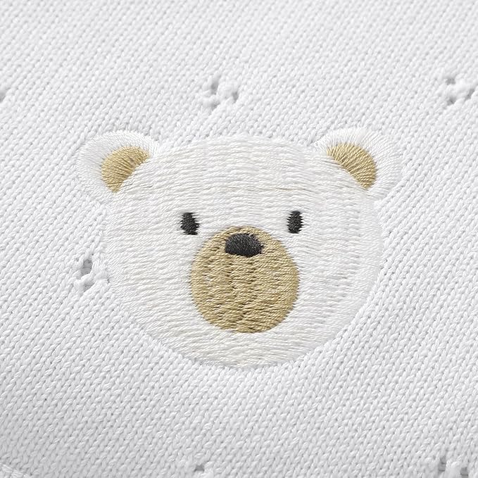 mimixiong Organic Cotton Baby Blanket Neutral Knitted Soft Crib Nursery Swaddling Receiving Blankets for Newborn Baby Boy Girl 40x30 Inch