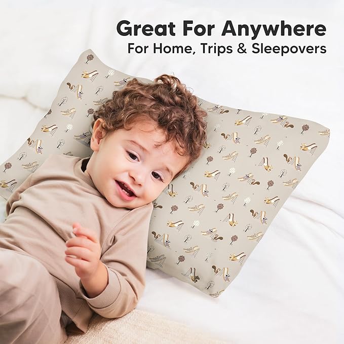KeaBabies Toddler Pillowcase 13"x18" - Organic Cotton Toddler Pillowcase for Kids, Boys, Girls, Soft & Durable Cotton Cover for Miniature Sleepy Pillows, Cute Colors, Pillow Sold Separately(Play Park)