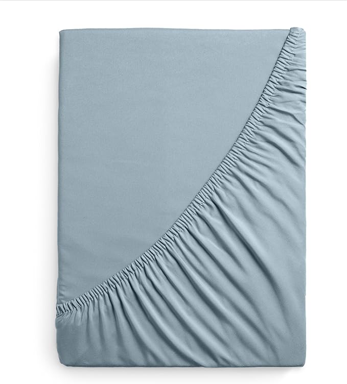 Mellanni Twin XL Fitted Sheet - Iconic Collection Bedding Sheets with up to 16 inch Deep Pocket - Soft & Cooling - Fade & Stain Resistant - 1 PC (Twin XL, Spa Blue)