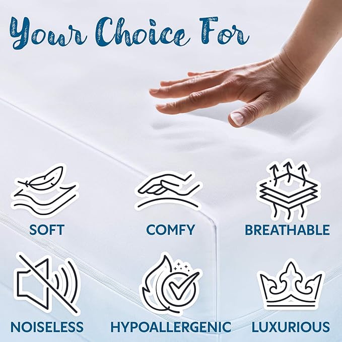 Guardmax Jersey Knitted RV Size Zippered Mattress Encasement - Waterproof & Bed Bug Proof Mattress Protector - Comfortable, Soft, and Noiseless Zippered Bedding - Dust Mite Proof (48 x 75 x 10)