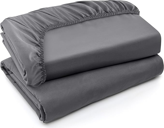 Utopia Bedding King Fitted Sheets - Bulk Pack of 2 Bottom Sheets - Soft Brushed Microfiber - Deep Pockets - Shrinkage & Fade Resistant - Easy Care (King, Grey)