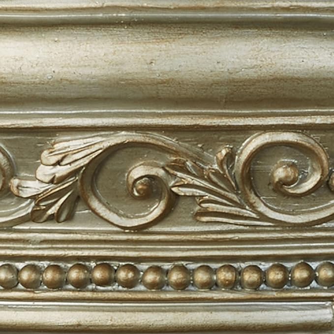 Touch of Class Platinum Swag and Bow Wall Teester Bed Crown | Ornate Canopy | Acanthus Leaves, Scrollwork, Floral, Beaded | Removable Rod for Drapes, Sheers | Elegant Traditional Classical