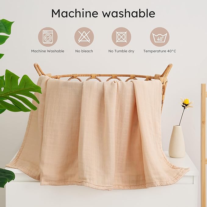 Yoofoss Muslin Swaddle Blankets, Organic Baby Blankets, 47 x 47 Inches Receiving Blanket for Baby Boys and Girls, Baby Essentials for Newborns Soft Breathable