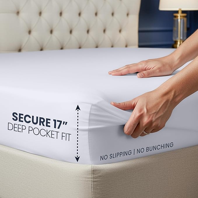 Utopia Bedding Waterproof 5-Sided Mattress Protector California King Size, Premium Breathable Mattress Cover, Fitted Style with Stretchable Pockets (White)