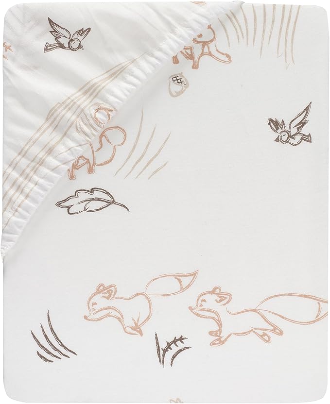 Lambs & Ivy Treetop Fox Woodland Breathable Cotton Fitted Crib/Toddler Sheet