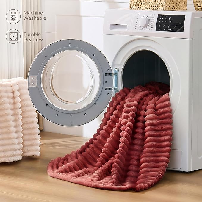 Rose Red Fleece Queen Size Blanket for Bed, Super Soft Cozy Blanket for Home Decor, Perfect Cozy Gifts for Women Men Gifts, Lightweight All Season Bed Blanket, 90x90 Inches