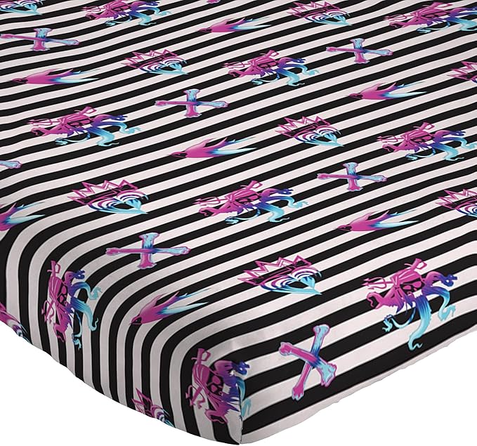 Jay Franco Kids Sheet Set with Fitted, Flat Sheets & Pillow Cover - Ultra-Soft Bedding with Pillowcase for Room Decor, Multi Color - Descendants, 4 Piece Full