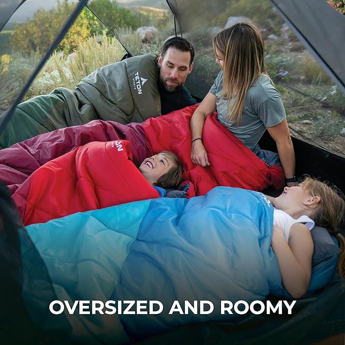 Teton Celsius XXL Sleeping Bag, Cold Weather Sleeping Bags for Adults and Kids, Camping Made Easy and Warm. Compression Sack Included, 35F, 25F, 0F, 20F Degree