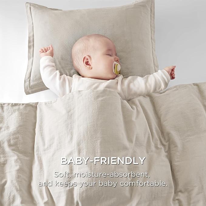 Bedsure 100% Muslin Cotton Duvet Cover King Size - Ultra-Soft, Breathable & Lightweight - Linen Like Gauze Comforter Cover Set with Button Closure and Corner Ties (Linen, King, 104"x90")