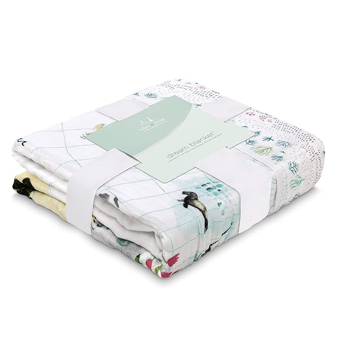 aden + anais Boutique Dream Blanket, 100% Cotton Muslin Baby Blanket Crib Bedding for Newborn Baby and Toddler, Nursery Blanket for Boys and Girls, Baby Registry and Shower Gift - Around The World