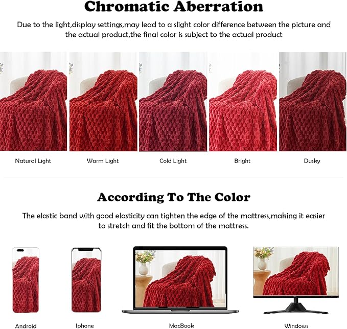 NEWCOSPLAY Super Soft Throw Blanket Red Premium Silky Flannel Fleece 3D Clouds Stylish Jacquard Lightweight Bed Blanket All Season Use 350GSM (Red, Throw(50"x60"))