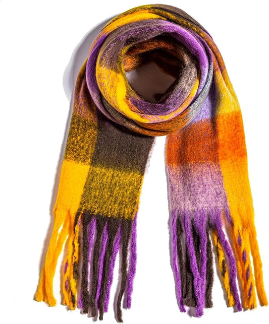 Winter Women Chunky Scarf Warm Blanket Big Thick Large Oversized Wrap Colorful Long Solid Scarves