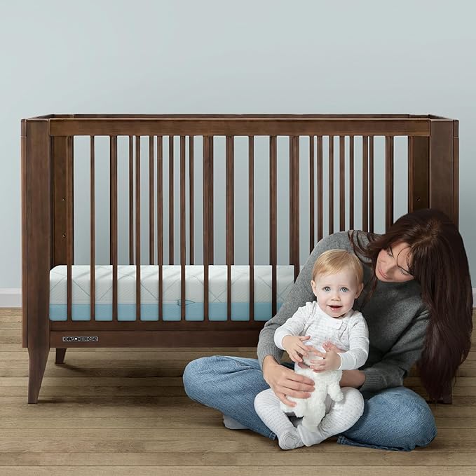 Delta Children Starlit Sky 2-Stage Crib and Toddler Mattress for Infants & Toddlers - Removable Machine Washable Mattress Cover - Waterproof - GREENGUARD Gold - Made in USA, Blue