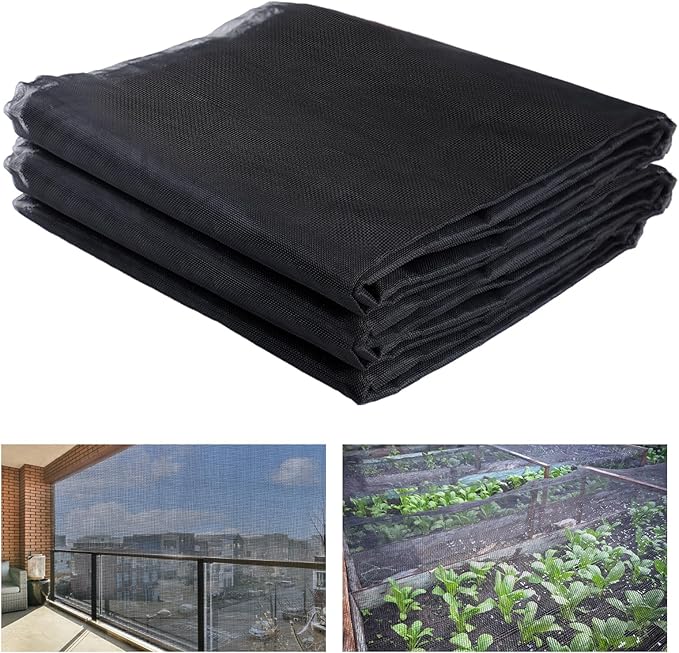 Stronger Garden Mesh Netting - 10 x 20 ft PP Nanocomposite Bird Net Barrier, Mosquito Netting Screen for Outdoor Plants Vegetables Patios Balconies Terraces, Shading Rate 33% (Black)