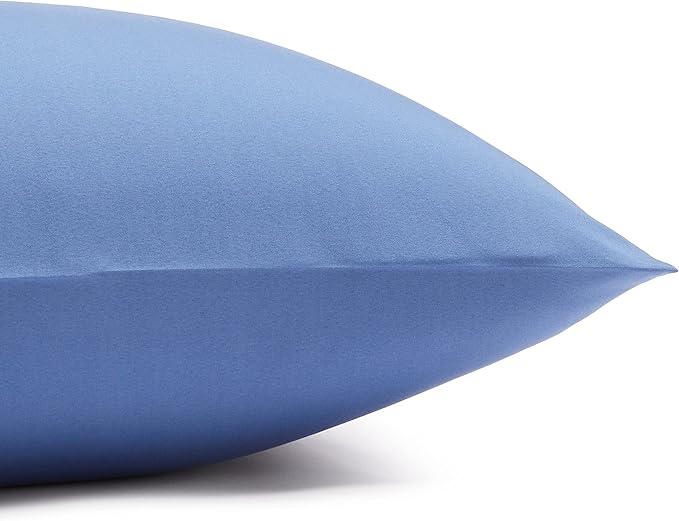 Amazon Basics Lightweight Breathable, Wrinkle Resistant Microfiber 4-Piece Bed Sheet Set with 14-Inch Deep Pockets, Full, Dutch Blue, Solid