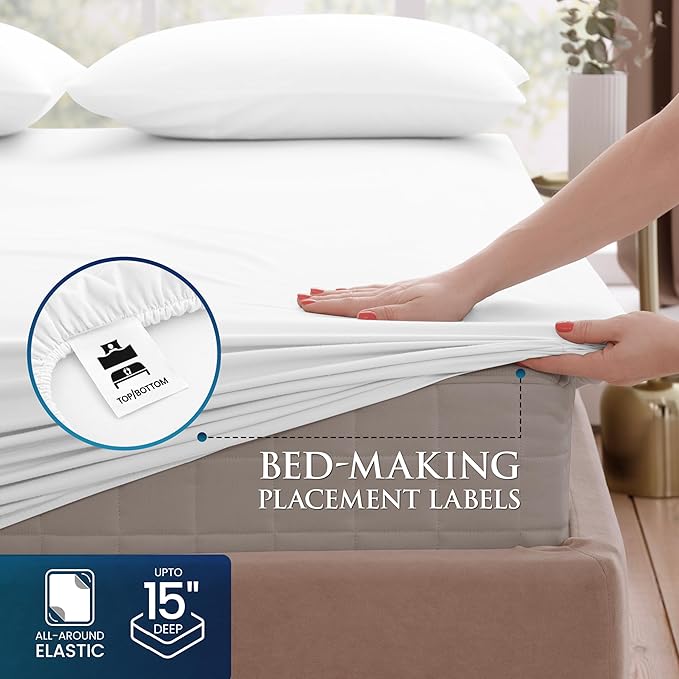 Utopia Bedding Full Size 4 Piece Sheet Set - Brushed Microfiber - Soft Bed Sheets for Full Size Bed - Includes 1 Fitted, 1 Flat, & 2 Pillow Cases - Deep Pocket (White)