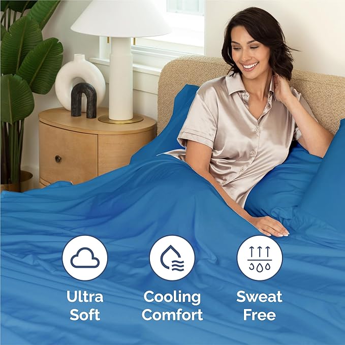 Cal King 6 Piece Sheet Set - Comfy Breathable & Cooling - Soft Hotel Luxury Bedding Set with 8-16 Inch Deep Pockets - 1 Flat & 1 Fitted Sheet & 4 Pillowcases - Wrinkle Free & Easy Care - Royal Blue
