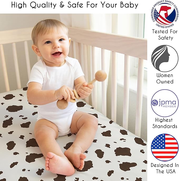 Sweet Jojo Designs 5-Piece Baby Crib Bedding Set (Western Cowboy) for Boys, Infants/Nursery incl. Blanket, Fitted Sheets, Skirt, Diaper Stacker (Southern, Country, Farm, Wild West, Horse, Country)