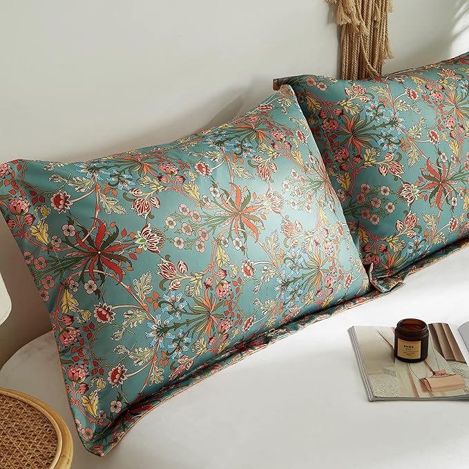 Ikawaapurry Comforter Set for Queen Size Bed Farmhouse Boho Bedding Sets Fluffy Lightweight Flowers Plants All Season 3 Pcs Comforter with 2 Pillow Shames