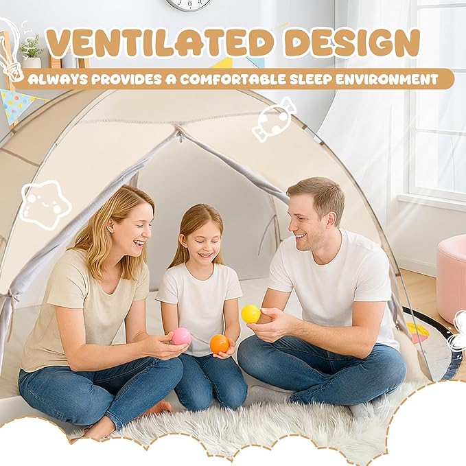 LEEDOR® Bed Tent Dream Tents Bed Canopy Shelter Cabin Indoor Privacy Warm Breathable Pop Up Twin/Full/Queen for Kids and Adult Patent Pending(Mattress Not Included)