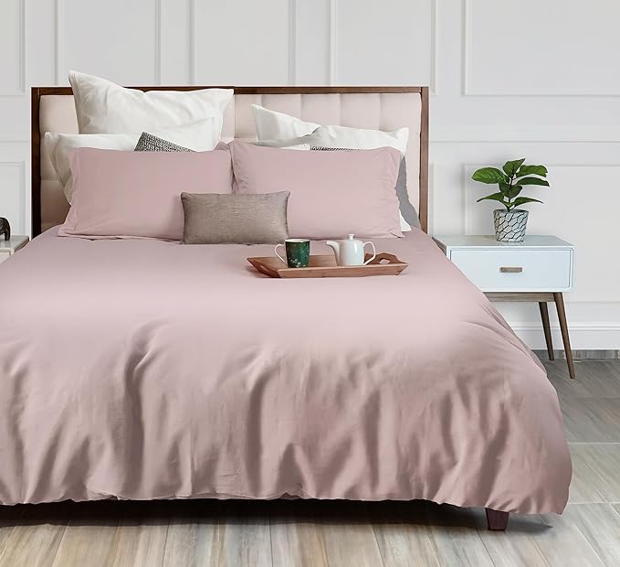White Classic Pink Duvet Cover Queen Size, Microfiber Duvet Cover with Zipper, Set of 1 Down Comforter Cover with 2 Pillow Shams, Luxury Comforter Cover Queen Size | Comforter Not Included