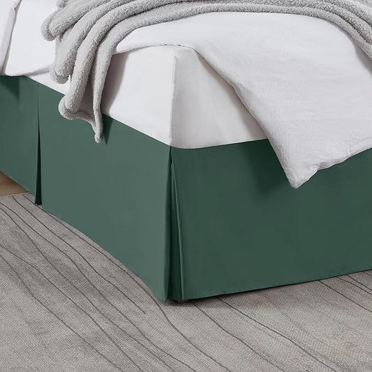 Nestl Ice Blue Bed Skirt Queen Size - Queen Bed Skirt 14 Inch Drop - Brushed Microfiber Bed Skirts - Hotel Quality Pleated Bed Skirt - Shrinkage & Fade Resistant