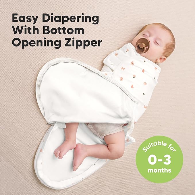 Baby Swaddle Sleep Sacks with Zipper - 3-Pack Swaddles for Newborns 0-3 Months, Infant, Baby Girls, Boys, Soft & Durable Newborn Sleep Sack, Easy Diaper Change Swaddling Blanket (Butterflies, OS)