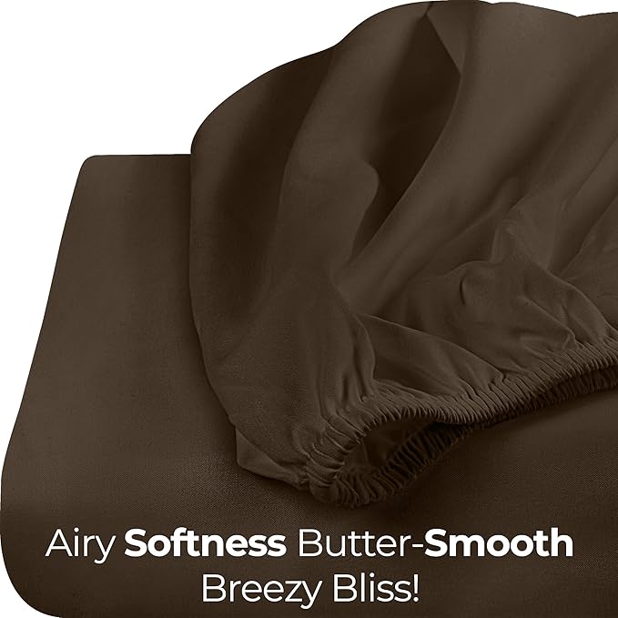 Utopia Bedding Queen Fitted Sheet - Bottom Sheet - Deep Pocket - Soft Microfiber - Shrinkage and Fade Resistant - Easy Care -1 Fitted Sheet Only (Brown)