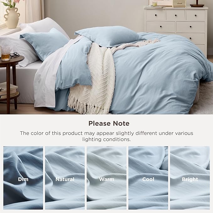 Bedsure Celestial Blue Duvet Cover Full Size - 3 Pieces Prewashed Extra Soft Bedding Set, Includes 1 Duvet Cover 80x90 Inches with Zipper Closure & 2 Pillow Shams, Comforter Not Included