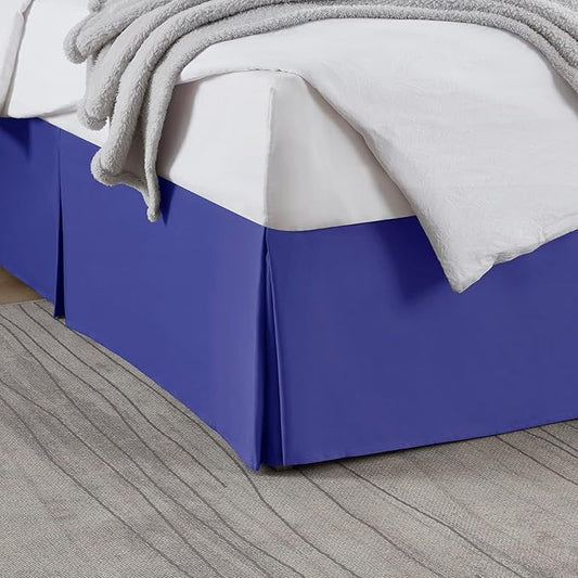 Nestl Royal Blue Twin Bed Skirt - Twin Size Bed Skirt 14 Inch Drop - Brushed Microfiber Bed Skirts - Hotel Quality Pleated Bed Skirt - Shrinkage & Fade Resistant