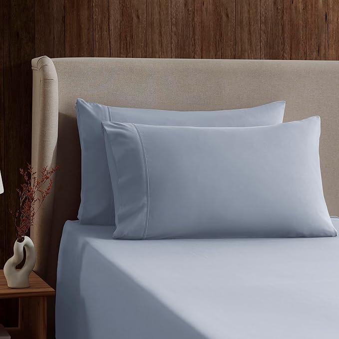 Nestl Queen Sheet Set - Luxury 1800 Ultra-Soft Microfiber Bed Sheets - Double Brushed - Deep Pockets - Easy Fit - 4 Piece Set - Bedding Sheets & Pillowcases (Queen, Ice Blue)