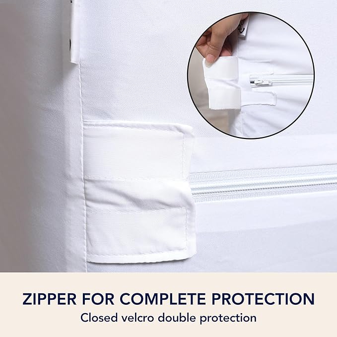 Cal King Mattress Protector Encasement with Zipper – Waterproof Mattress Protector Cal King Size – Soft, Breathable & Noiseless Zippered Mattress Cover – Fits Up to 15”