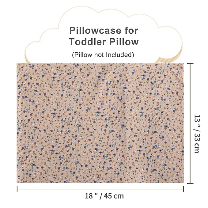NTBAY 2 Pack 100% Natural Jersey Cotton Toddler Pillowcases, Super Soft and Breathable Travel Pillow Cases with Envelope Closure for Nursery, 13x18 Inches, Purple Floral