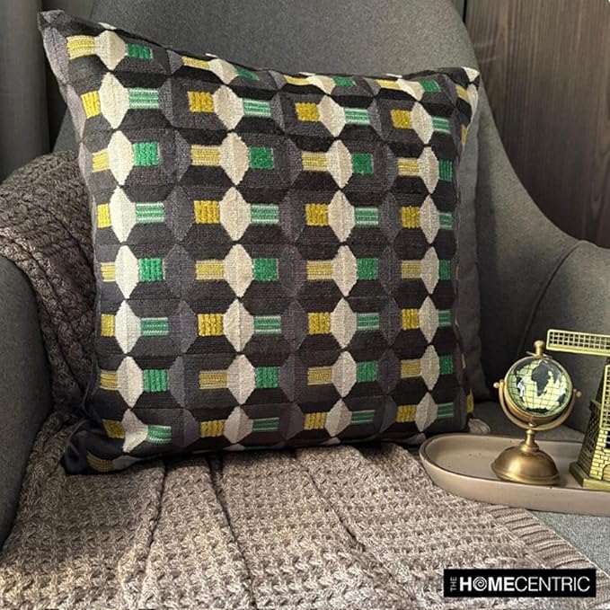 The HomeCentric Green Bed Runner for King/Queen/Twin Velvet Decorative Bed Scarf 53"x18" Bed Runner Without Pillow Cover, Geometric Bed Scarf Bedroom Décor Accent - Green Patterns