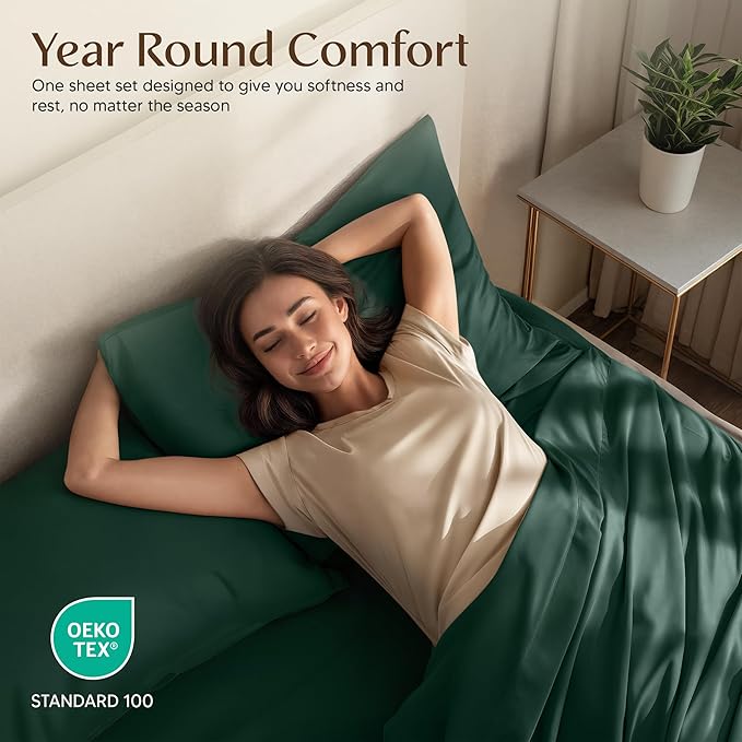 Utopia Bedding Queen Size Sheet Set – 4 Piece Bed Sheets, Soft and Breathable Microfiber, Includes 1 Fitted Sheet, 1 Flat Sheet and 2 Pillowcases – Oeko-Tex - (Emerald Green)