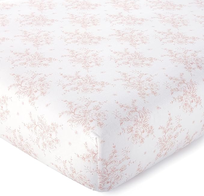 Levtex Baby - Heritage Crib Bed Set - Baby Nursery Set - Blush Velvet - Rich Velvet - 4 Piece Set Includes Quilt, One Fitted Sheet, Changing Pad & Skirt/Dust Ruffle