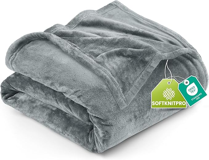 Utopia Bedding Fleece Blanket Full Size Ash Grey 300GSM Luxury Fuzzy Soft Anti-Static Microfiber Bed Blanket (90x84 Inch)