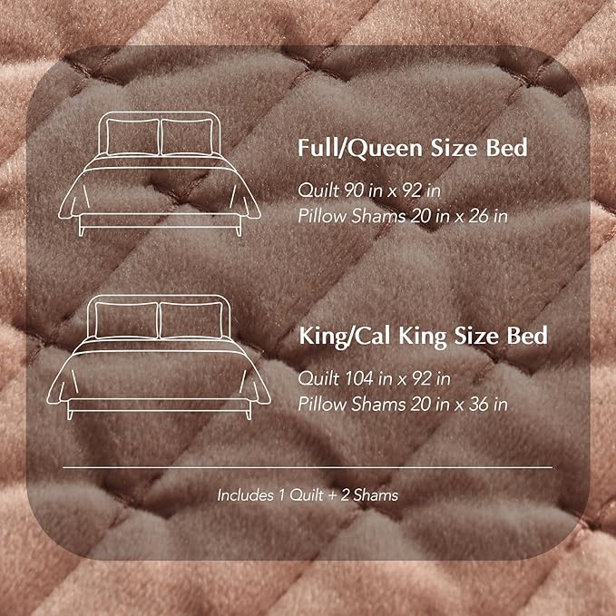 EverGrace Luxury Velvet Quilt Set Queen Size 3 Piece, Soft Cross-Stitch Velvet Comforter Set with Pillow Shams, Lightweight Coverlet Bedspread Bedding Set for All Seasons, Terracotta Clay