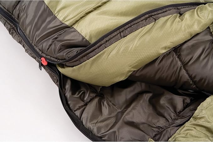 Coleman North Rim 0°F Big & Tall Sleeping Bag, Cold-Weather Mummy Sleep Sack with No-Snag Zipper & Adjustable Hood for Warmth & Ventilation, Large Camping Sleeping Bag